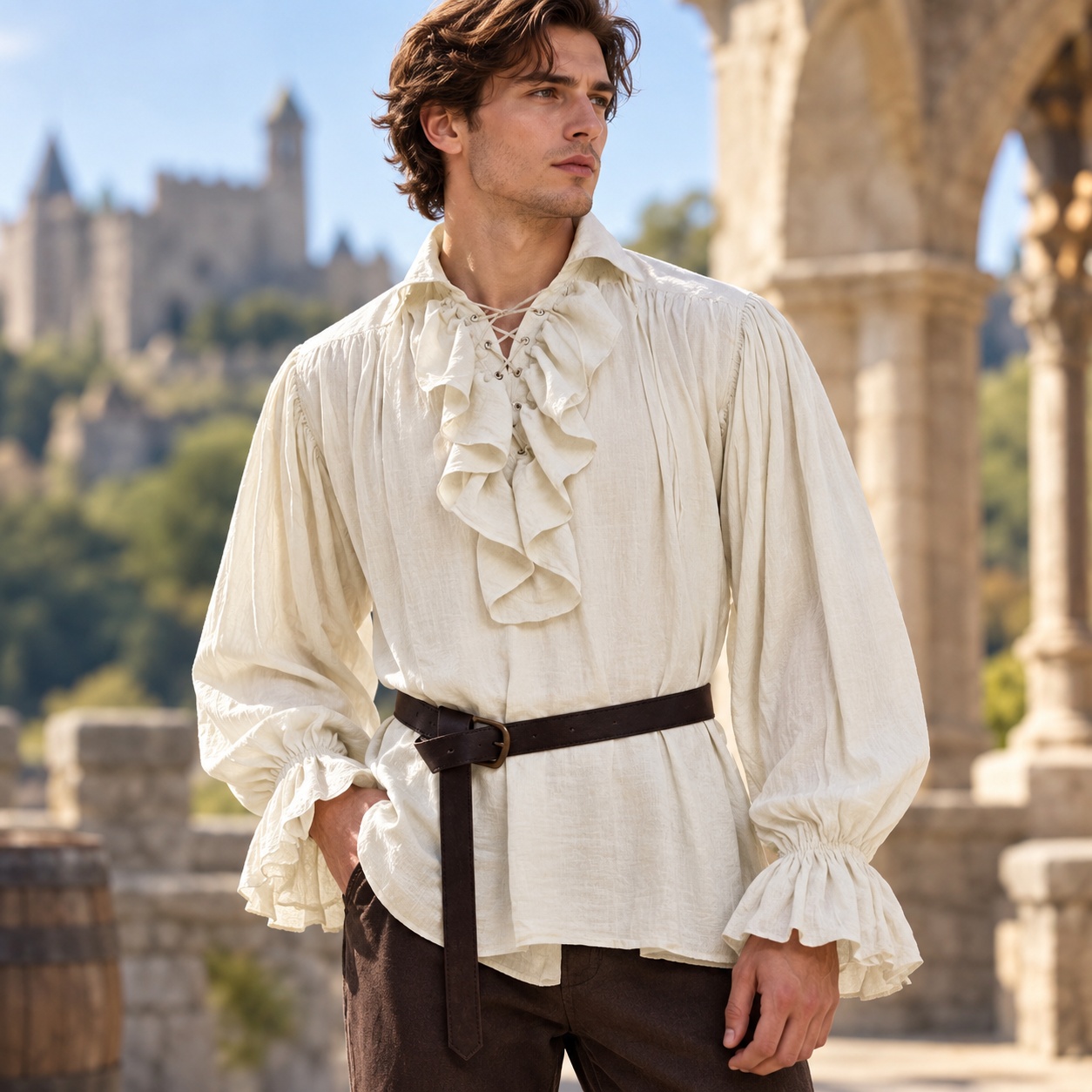 Tops - Maglia leggera con collo alla coreana,