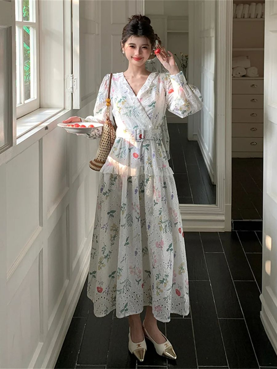 Abito midi floreale con manich - French Vintage Floral Midi Dress recensione e prezzo