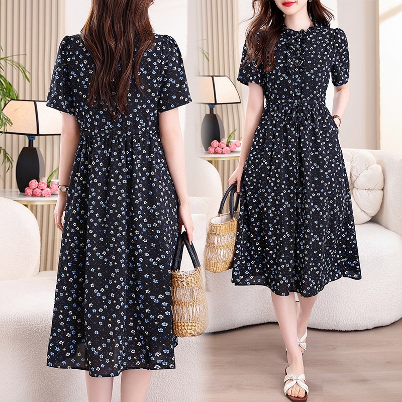 Abito midi vintage blu navy co - French Vintage Floral Midi Dress recensione e prezzo